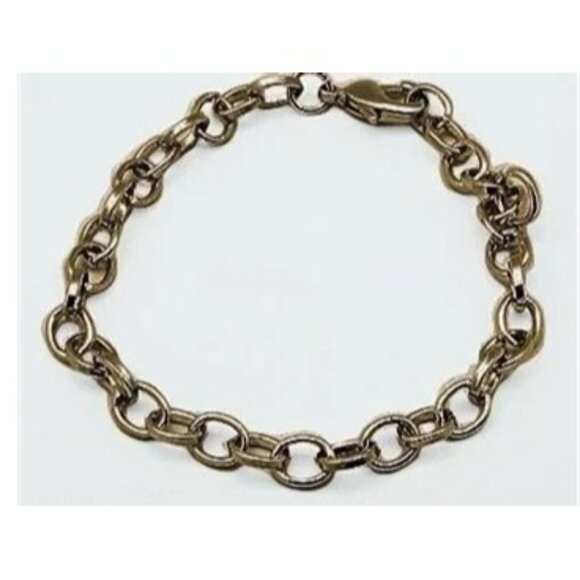 10 Qty Bronze Plated Chain Bracelets 8" - Picture 1 of 1